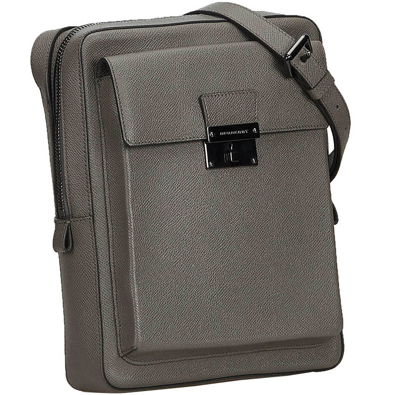 

Burberry Gray Leather Crossbody Bag, Grey