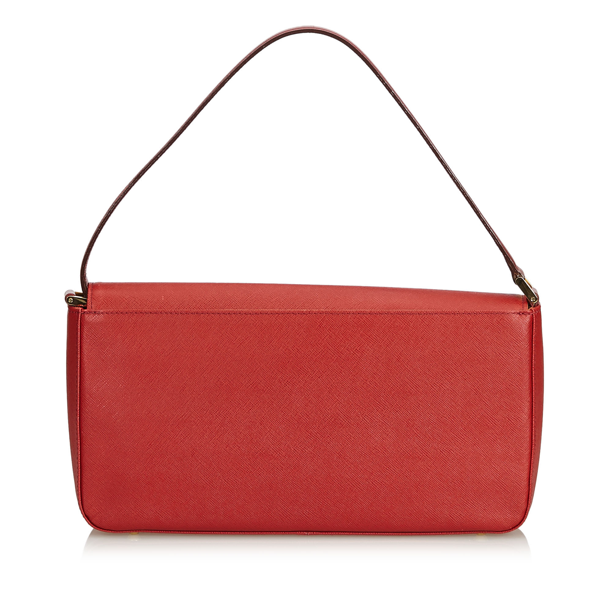 Burberry Red Leather Baguette Bag
