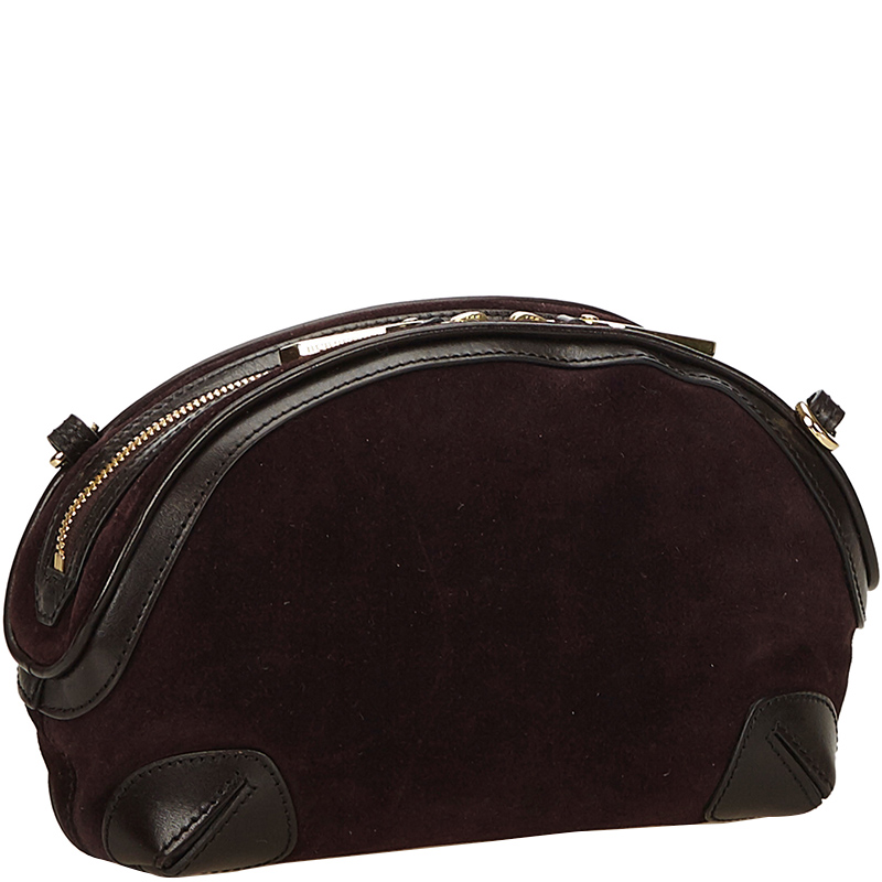 

Burberry Burgundy Suede Crossbody Bag