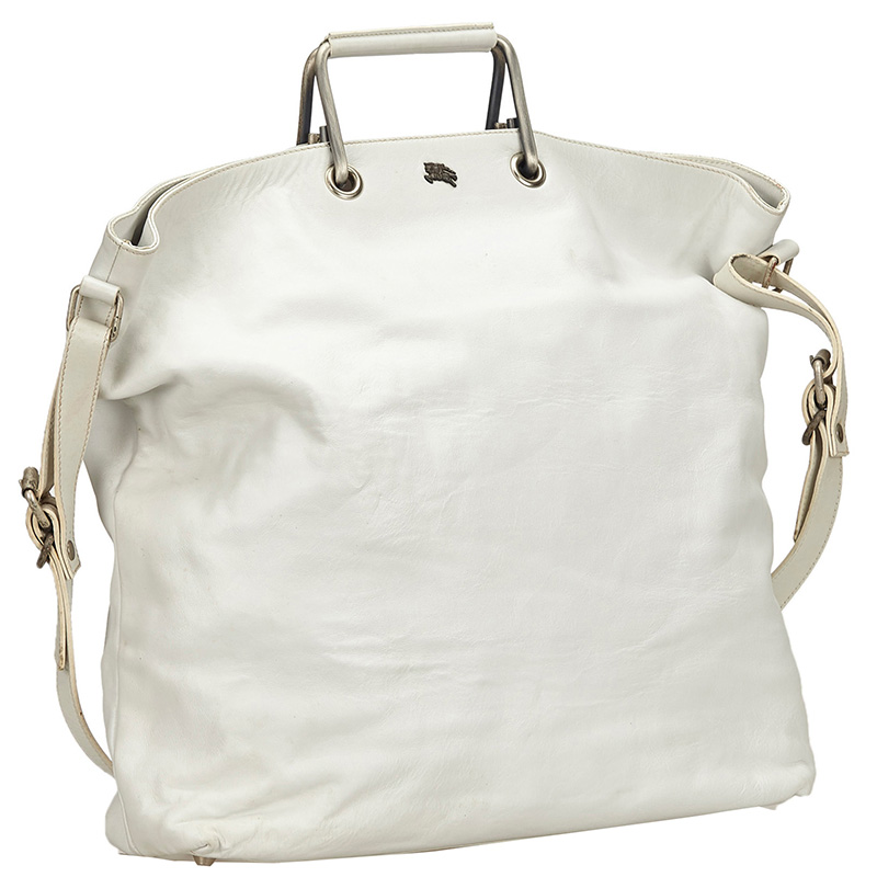 

Burberry White Leather Satchel