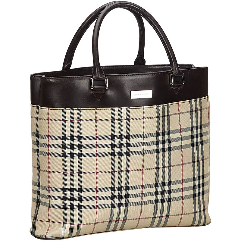 

Burberry Brown House Check Jacquard Tote Bag, Beige