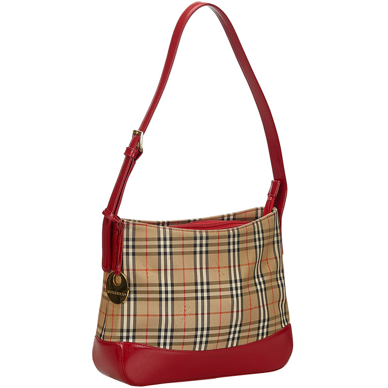 

Burberry Brown/Beige Haymarket Check Canvas Shoulder Bag