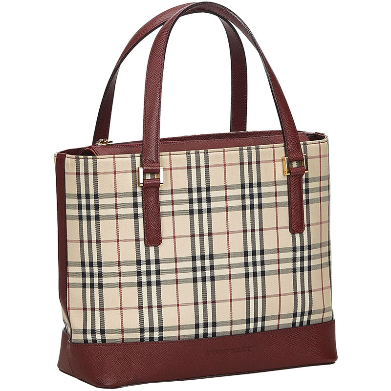 

Burberry Brown/Beige Canvas Leather House Check Handbag