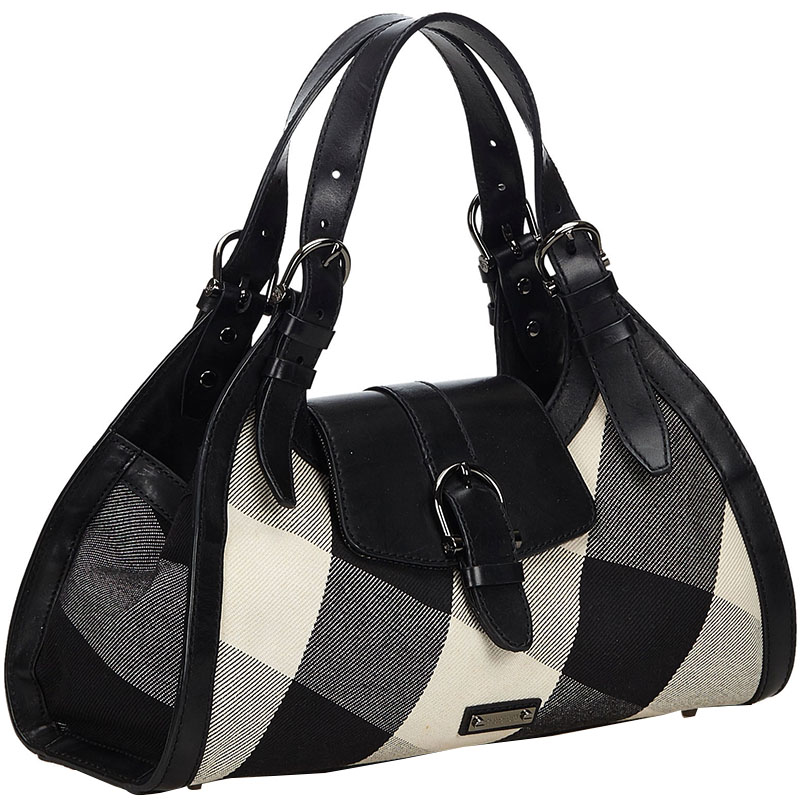 

Burberry Black/White Supernova Canvas Shoulder Bag