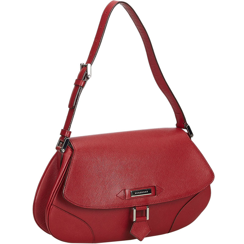 

Burberry Red Leather Shoulder Bag