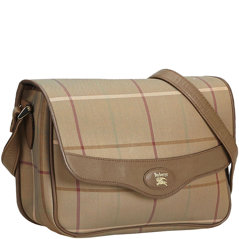 

Burberry Brown Canvas Plaid Jacquard Crossbody Bag