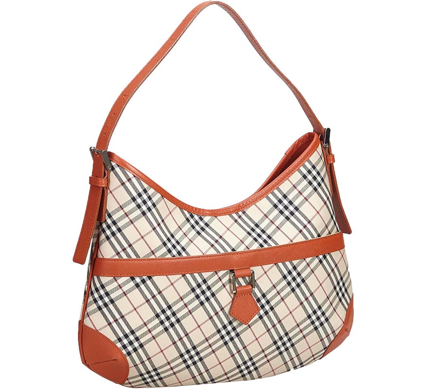 

Burberry Brown Plaid Nylon And Leather Shoulder Bag, Beige