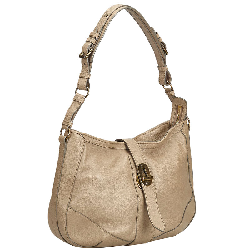 

Burberry Brown/Beige Leather Shoulder Bag