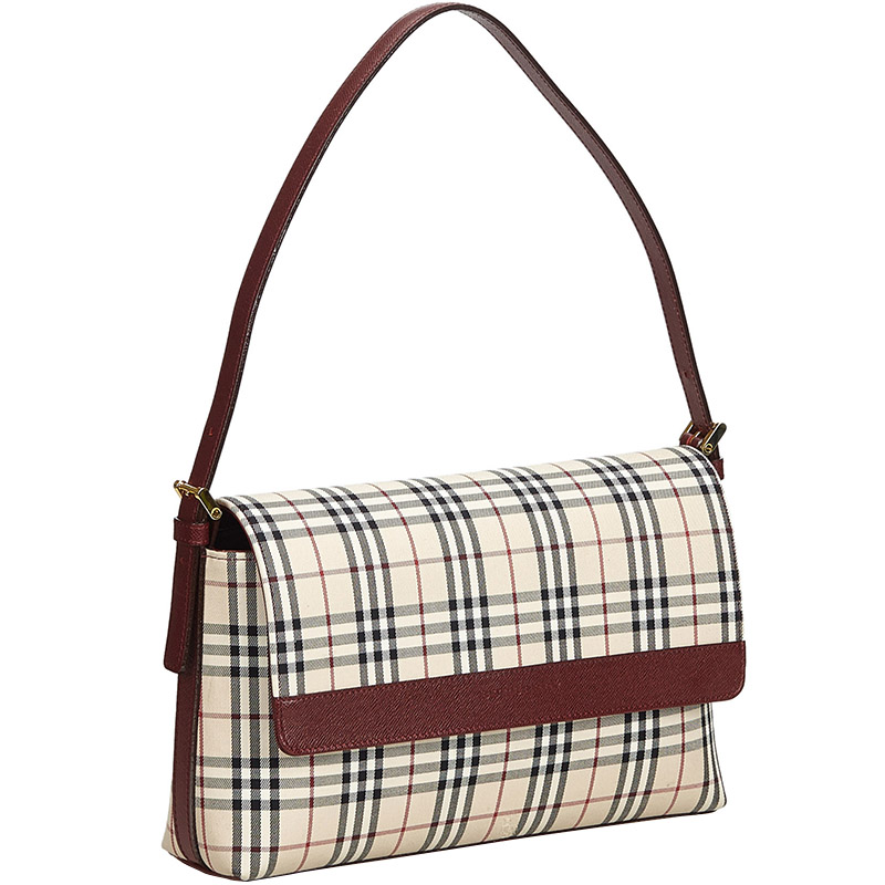 

Burberry Beige House Check Canvas Shoulder Bag