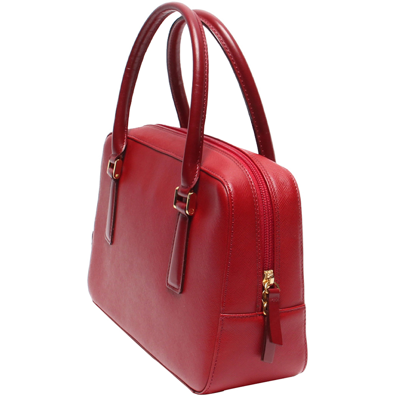 

Burberry Red Leather Top Handle Bag