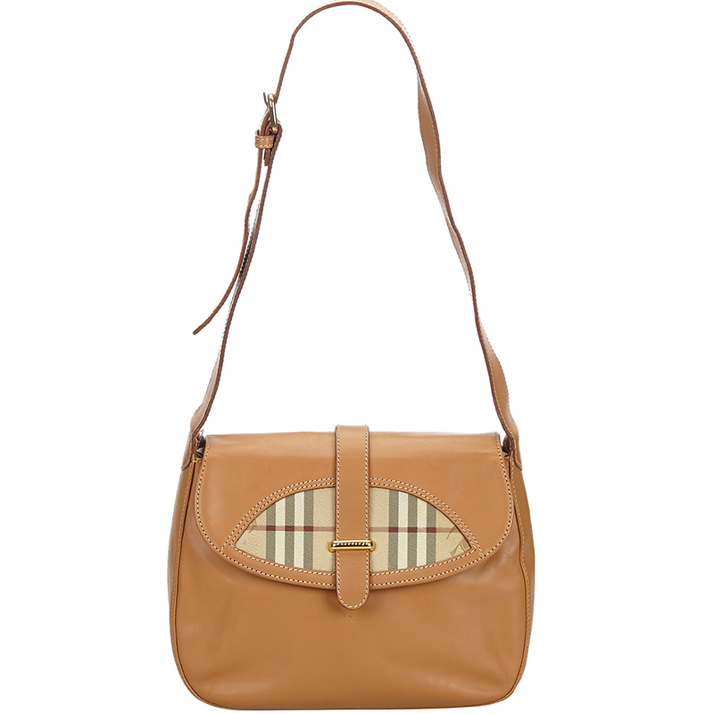 Buy Burberry Beige Leather Shoulder Bag 221182 at best price TLC