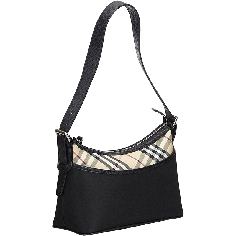 

Burberry Beige/Black Nylon Shoulder Bag