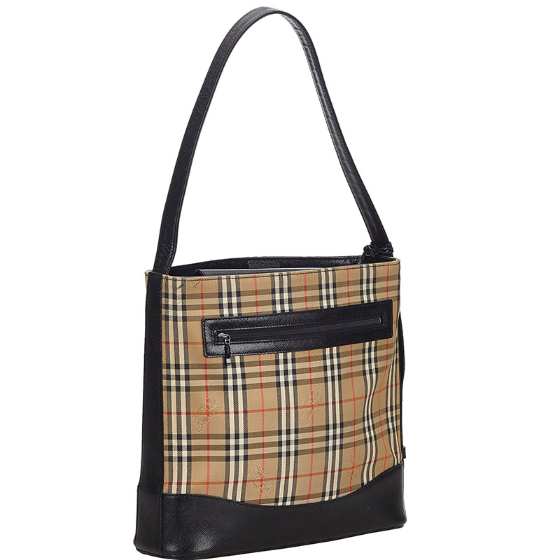 

Burberry Brown/Beige Haymarket Check Canvas Shoulder Bag