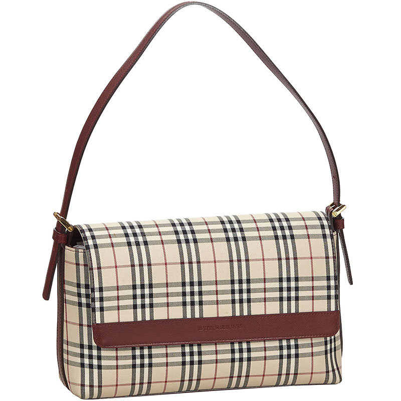 

Burberry Brown/Beige House Check Canvas Shoulder Bag