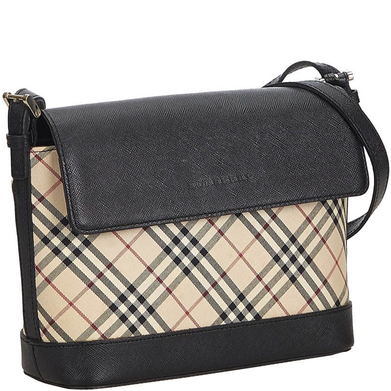 

Burberry Black/Brown Nova Check Canvas Crossbody Bag