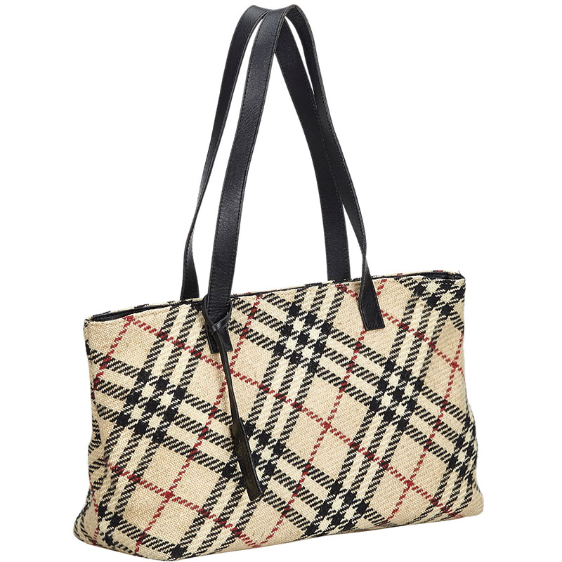 

Burberry Beige Nova Check Wool Shoulder Bag