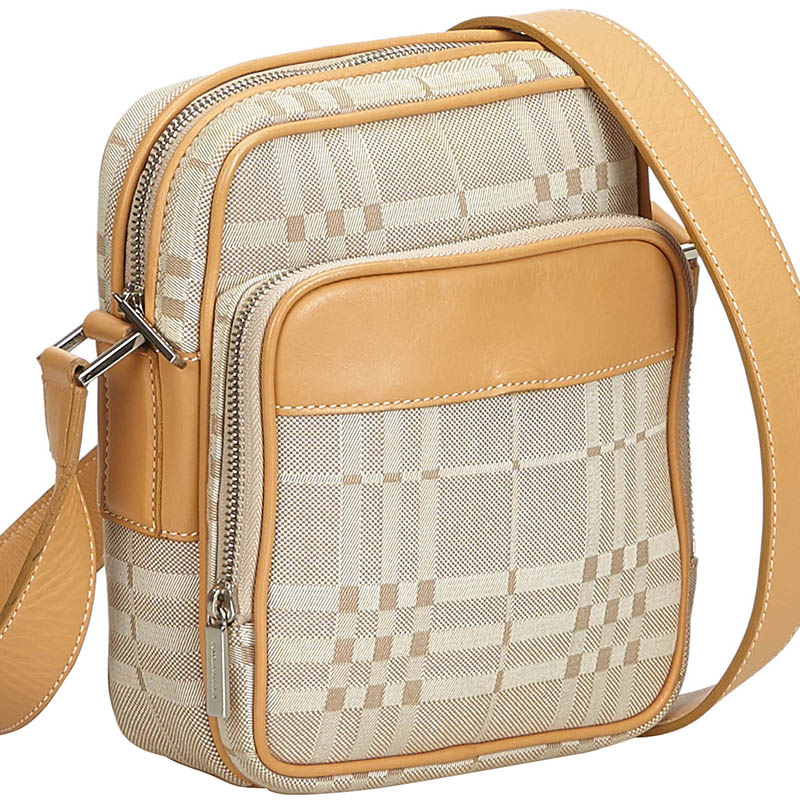 

Burberry Brown/Beige Plaid Jacquard Canvas Crossbody Bag