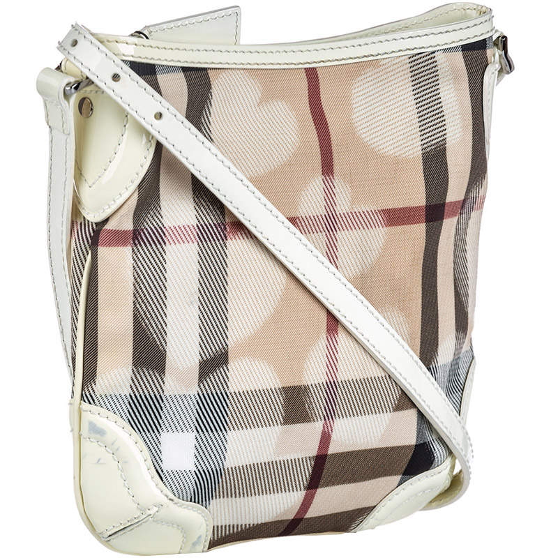 

Burberry White/Beige Hearts Supernova Coated Canvas Crossbody bag