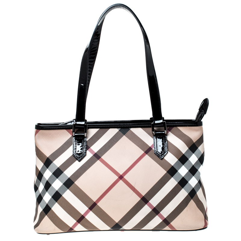 burberry coated canvas tote