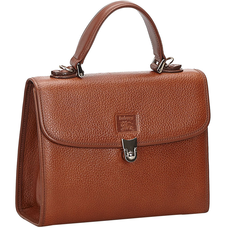 

Burberry Brown Leather Top Handle Bag