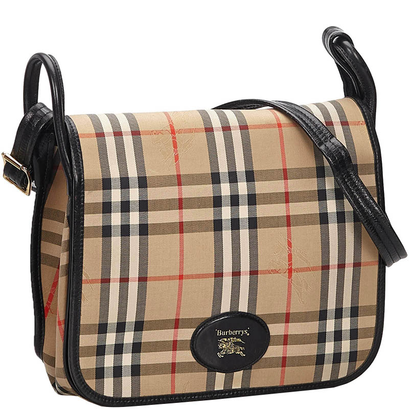 

Burberry Beige/Brown Haymarket Check Canvas Crossbody Bag