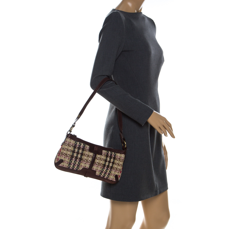 

Burberry Multicolor Wool and Leather Shoulder Bag