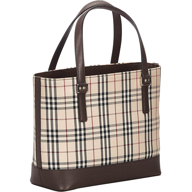 

Burberry Brown House Check Canvas Tote Bag
