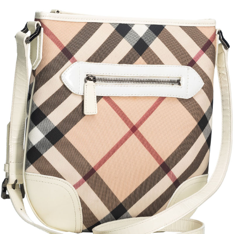 

Burberry White Supernova Coated Canvas Dryden Crossbody Bag