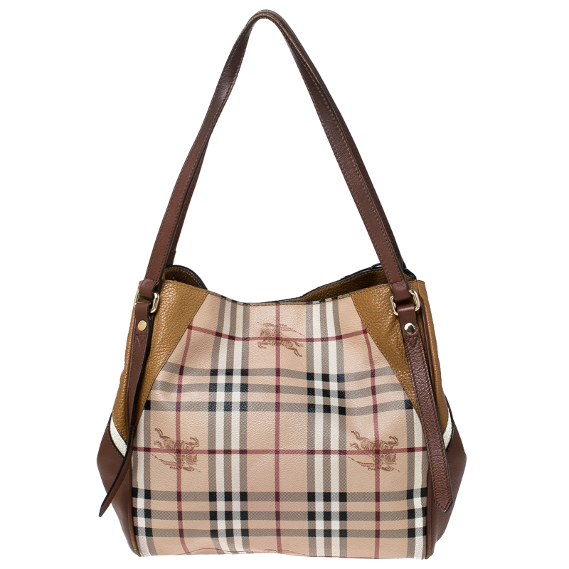Burberry Beige Haymarket Check Coated Canvas and Leather Small Canterbury Tote  Burberry | TLC