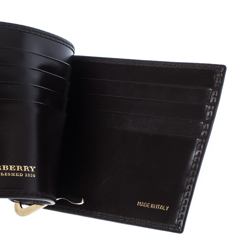 

Burberry Beige/Brown Haymarket PVC Clip Bifold Wallet
