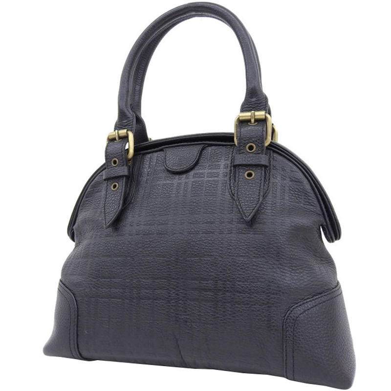 

Burberry Black Leather Top Handle Bag