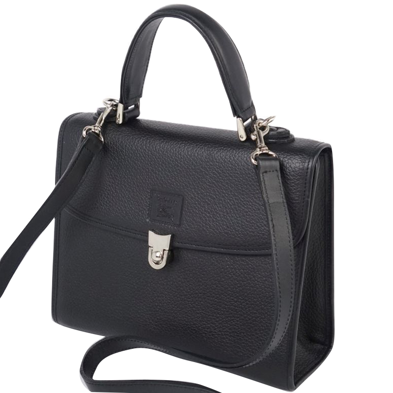 

Burberry Black Leather Check Shoulder Bag
