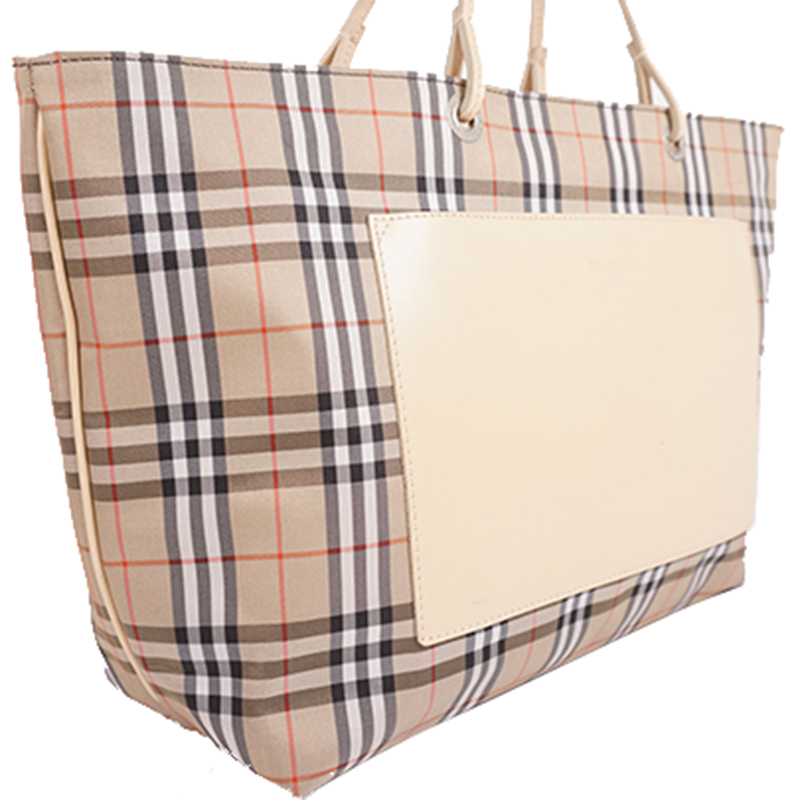 

Burberry Beige Nylon Nova Check Tote Bag