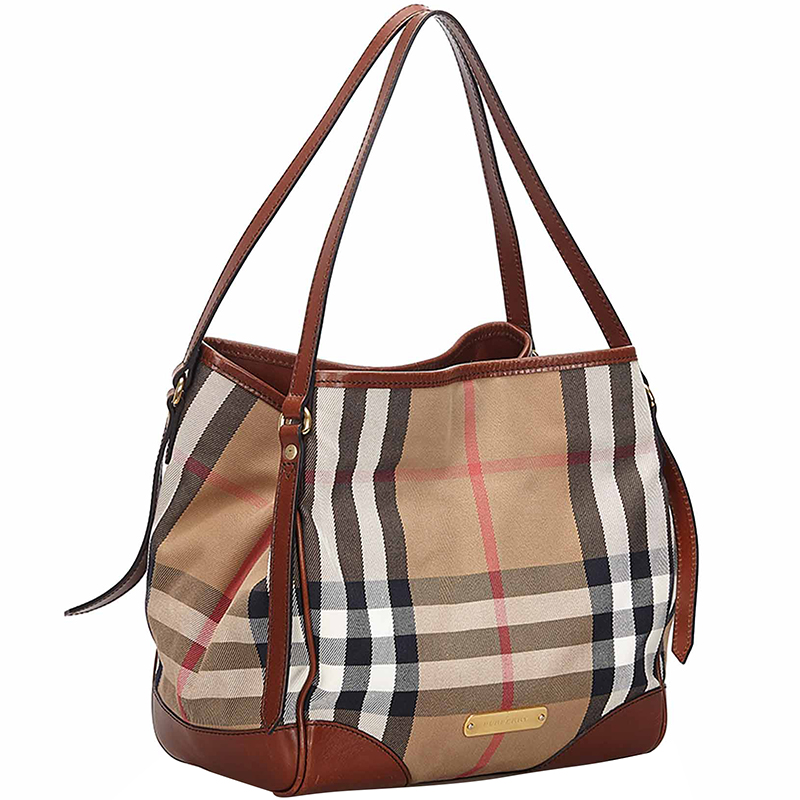 

Burberry Brown/Beige House Check Canvas Canterbury Bag