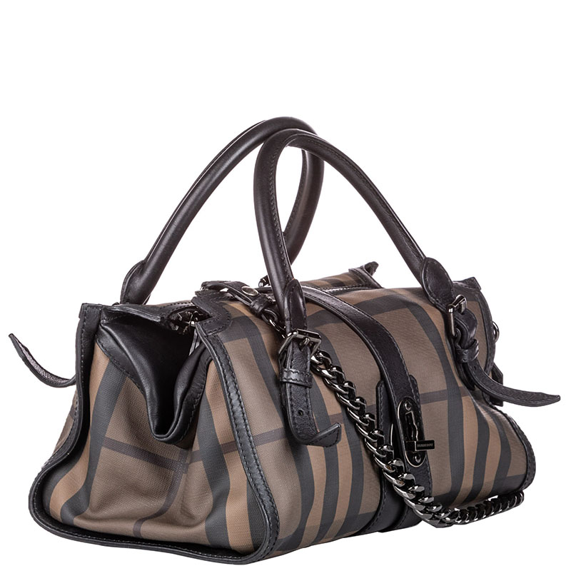 

Burberry Dark Brown/Brown Smoke Check Bag