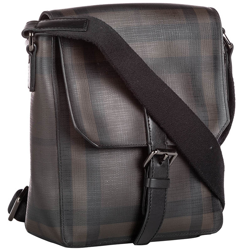 

Burberry Brown Plaid Coated Canvas Crossbody Bag