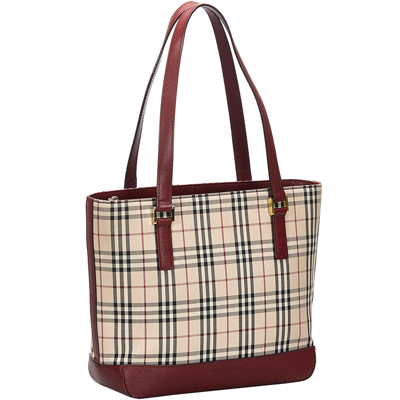 

Burberry Brown House Check Canvas Tote Bag, Multicolor