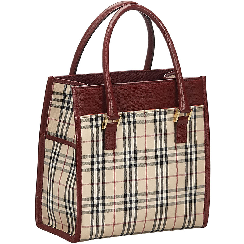 

Burberry Brown/Beige House Check Canvas Tote Bag, Multicolor