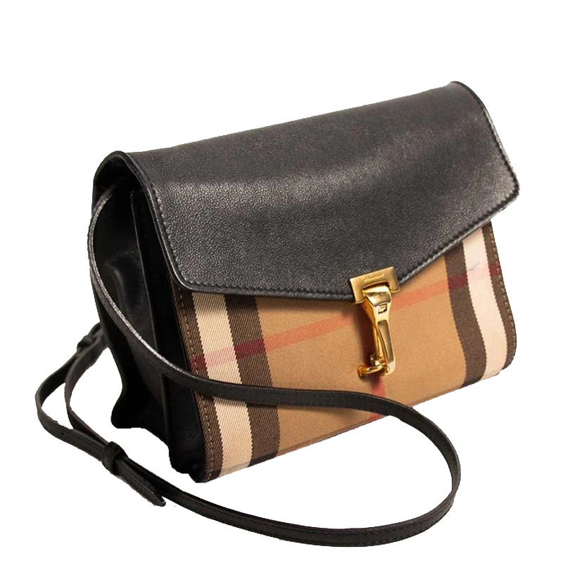 

Burberry Brown/Black House Check And Leather Macken Crossbody Bag