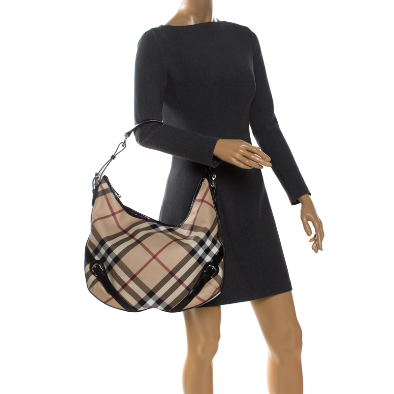 

Burberry Black/Beige Nova Check PVC Hobo