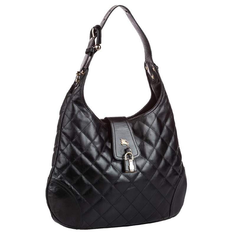 

Burberry Black Quilted Leather Brooke Hobo Bag