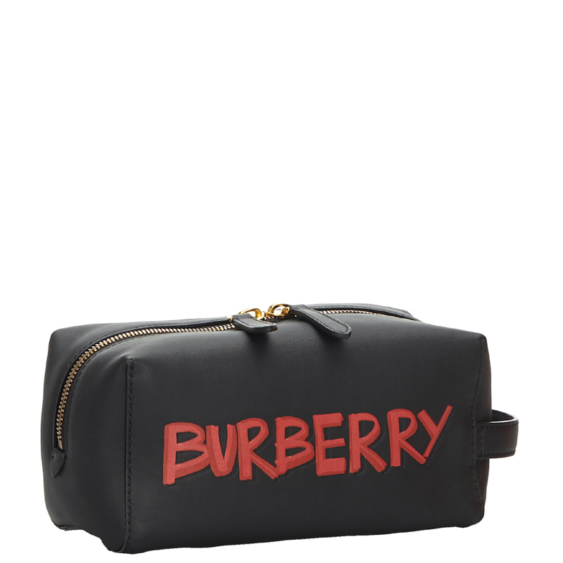 

Burberry Black Graffiti Leather Clutch Bag