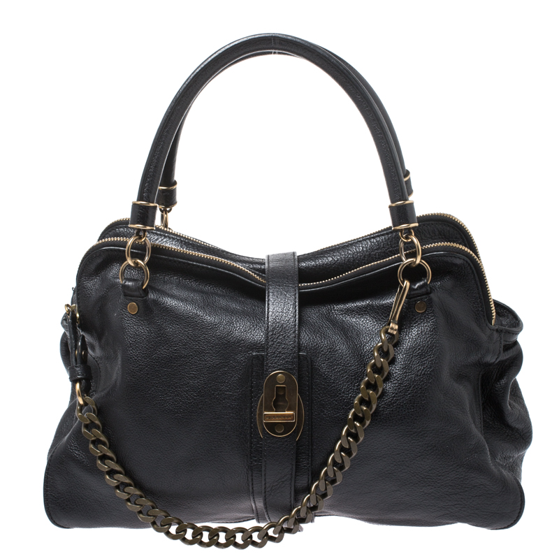 Pre-owned Burberry Black Leather Bartow Tote