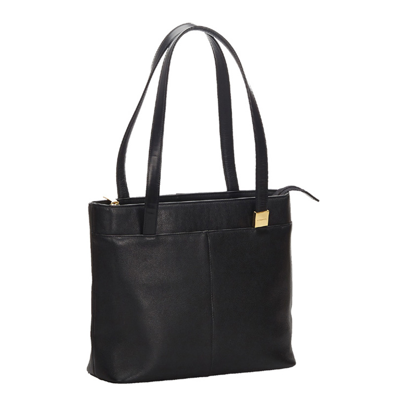 

Burberry Black Leather Tote Bag