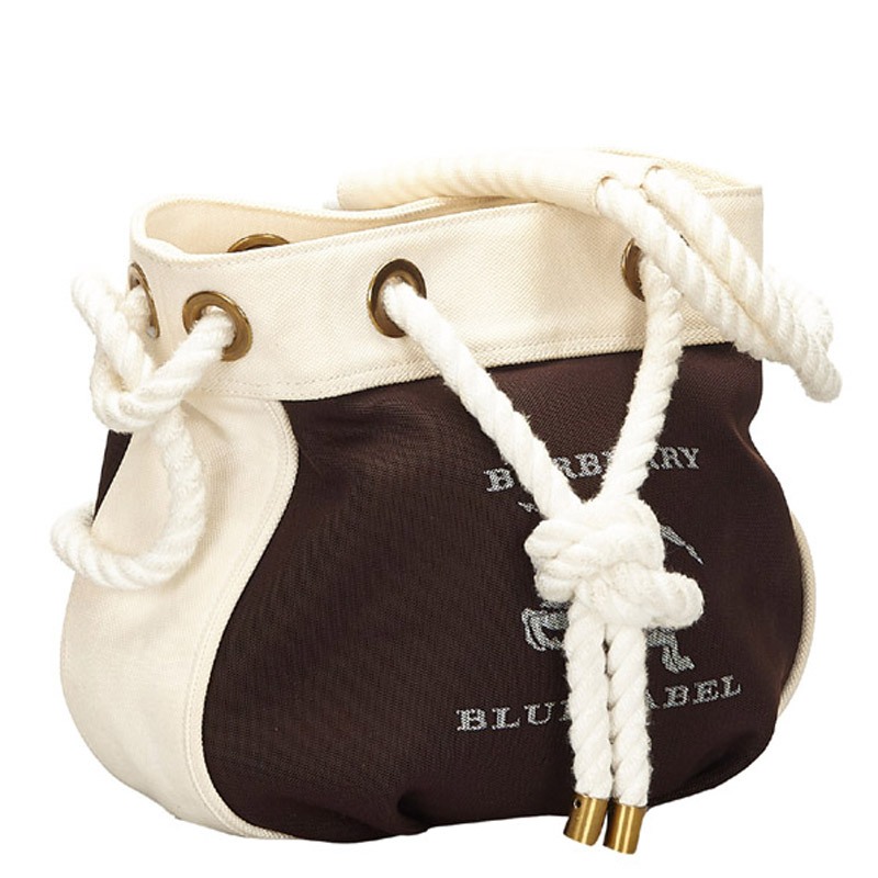 

Burberry Black/White Canvas Shoulder Bag