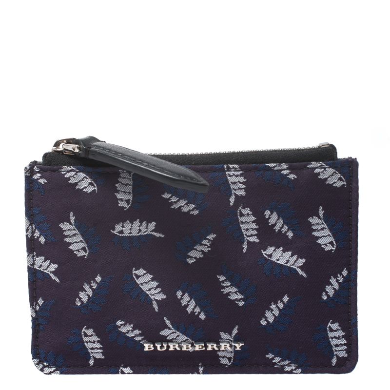 Pre Owned Burberry Tri Color Printed Fabric Tucker Zip Pouch
