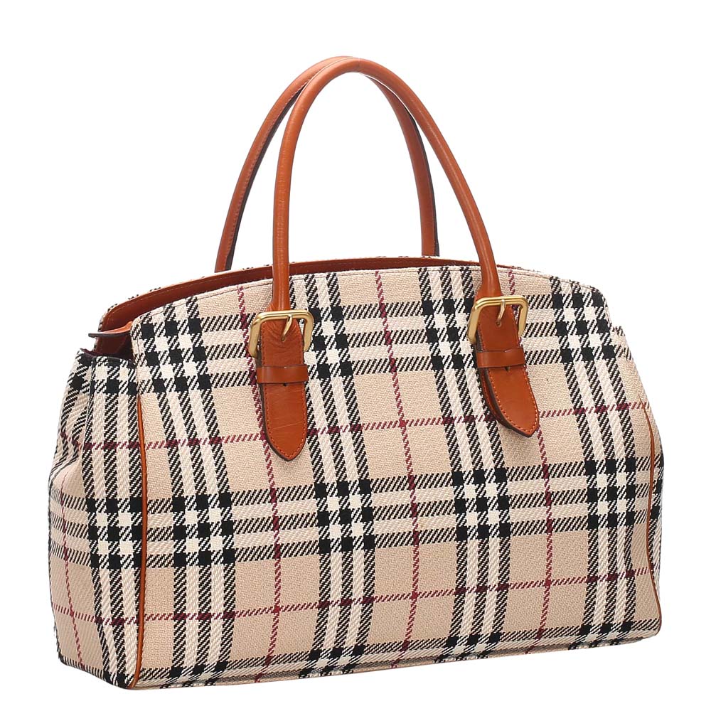 

Burberry Brown/Beige House Check Wool Bag