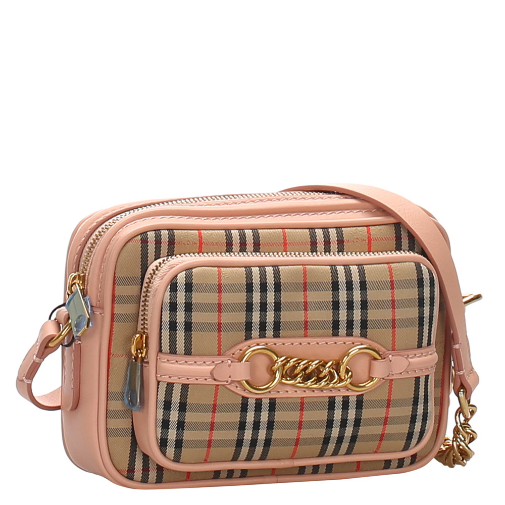 

Burberry Brown House Check Canvas Link Camera Crossbody Bag