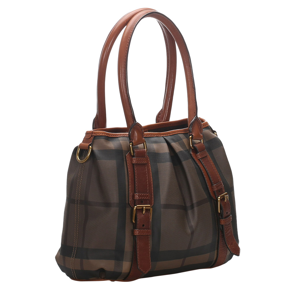 

Burberry Brown Smoke Check PVC Northfield Tote Bag