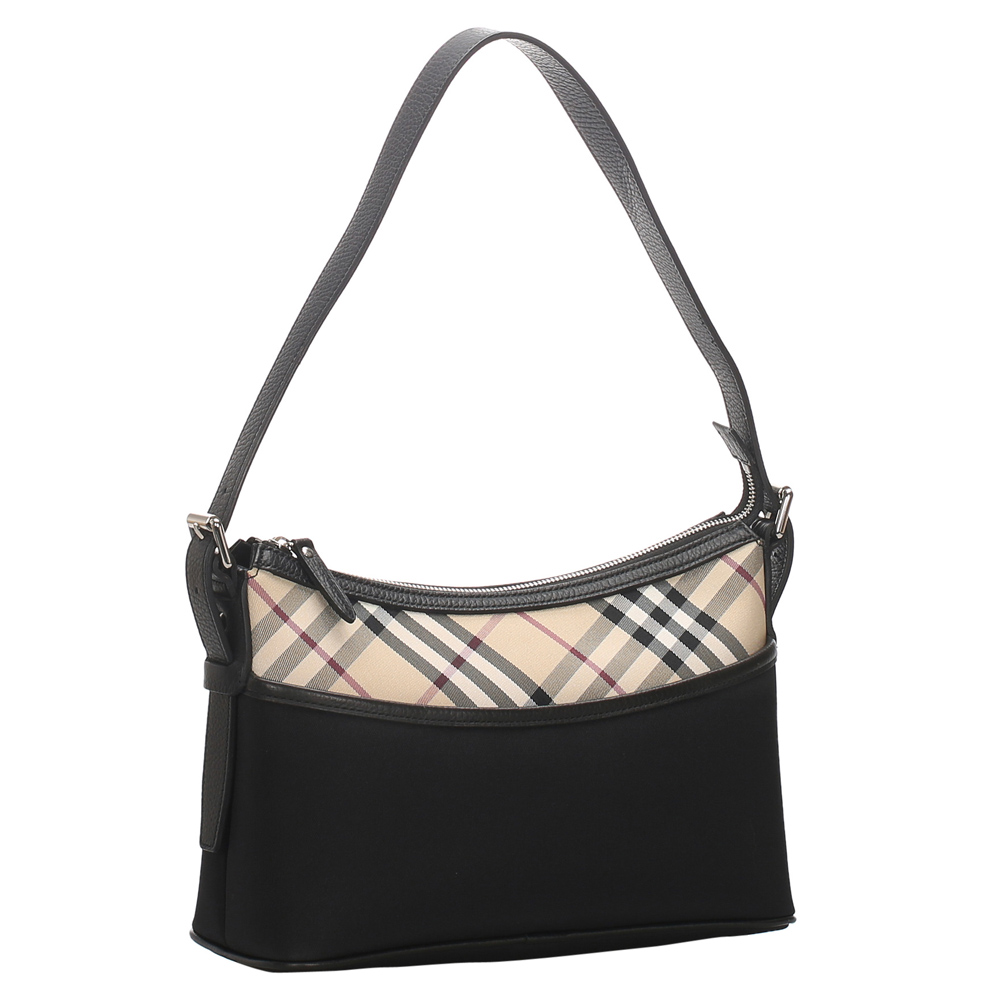 

Burberry Black/Brown Nylon Nova Check Canvas Shoulder Bag